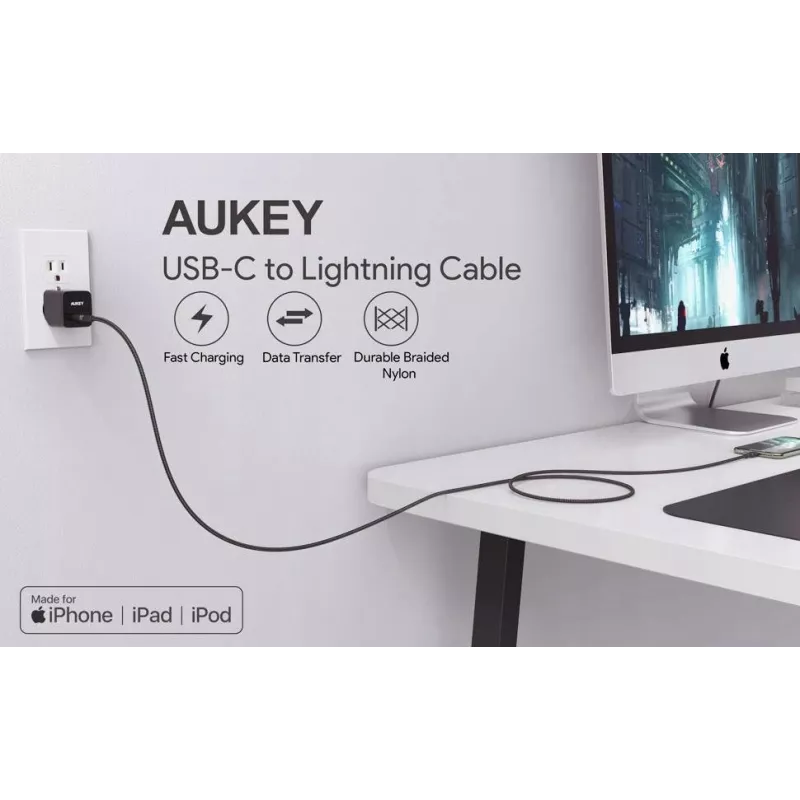 AUKEY CB-CL03 2 m Schwarz