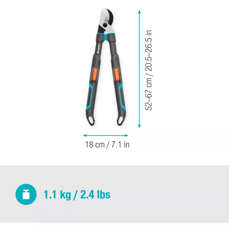 Gardena Astschere TeleCut Pro S Grau/türkis 52cm - 67cm (12040-88)
