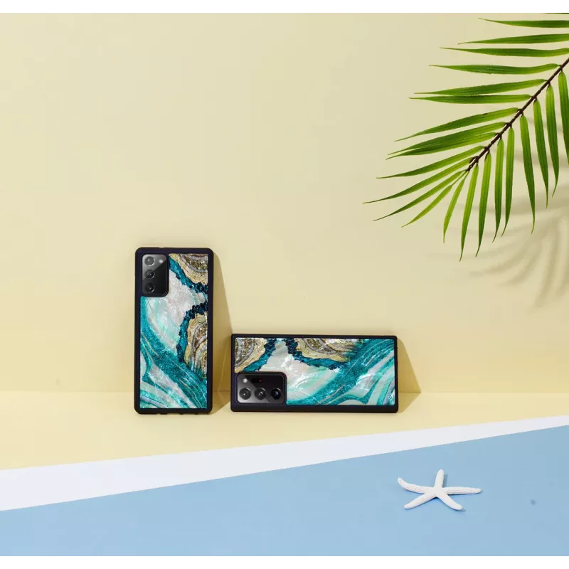 Schutzhülle iKins für Samsung Galaxy Note 20 — Aqua Agate Design