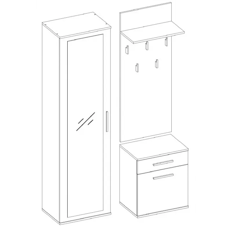 Topeshop GAR DUO CZERŃ entryway Schrank