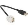 Delock Keystone-Modul USB 2.0 Typ-A-Buchse 250° auf Typ-A-Buchse mit 0,24 m Kabel