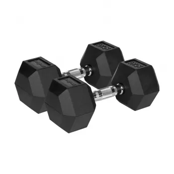 Kurzhantel Rebel Active Hex gummiert 15 kg – einzelne Hex-Kurzhantel, kompakter Griff