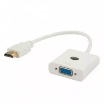 SAVIO CL-201 Adapter HDMI (Stecker) auf VGA (Buchse), HDMI Typ A auf D-Sub 15-polig, bis 1920x1200, weiß