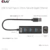 USB-Hub CLUB3D USB 3.2 Gen1 Type-A mit 3 Anschlüssen und Gigabit-Ethernet