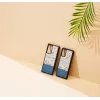 Handyhülle man and wood für Samsung Galaxy Note 20 Ultra — blaue Blume auf Schwarz