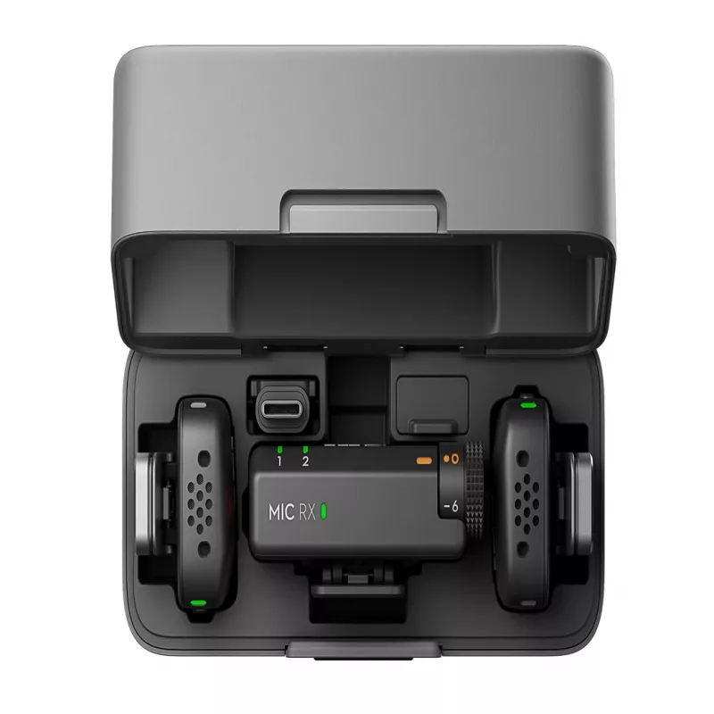DJI Mic Mini (2 TX + 1 RX + Ladecase) Drahtloses Mikrofon-Kit - Dunkelgrau