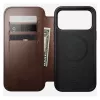 Nomad Modern Leather Folio Handyhülle Cover für iPhone 17 Pro Max — Braun, Leder, 6,3 Zoll Bildschirm, 4 Kartenfächer