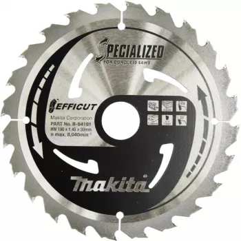 Makita Spezial EFFICUT - Kreissägeblatt - für Holz, Metall - 190 mm - 24 Zähne (B-64191)