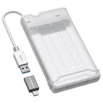 GrauGear externes Festplattengehäuse 2.5HDD/SSD USB 3.2 Alu - Laufwerksgehäuse - 2,5