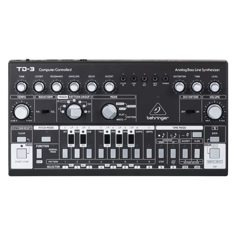 Behringer TD-3-BK analoger Bassline-Synthesizer, schwarz