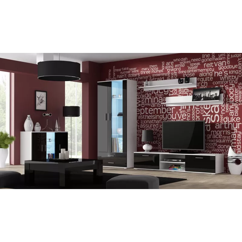 Cama Meble SOHO S7 Sideboard 120 cm, weiß/schwarz Hochglanz