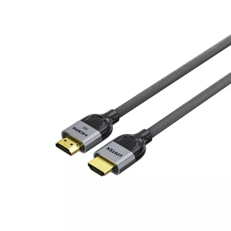HDMI-Kabel Unitek C11093RGY01 8K 10 m, HDMI 2.1, 48 Gbit/s, 144 Hz, ARC, vergoldet, grau