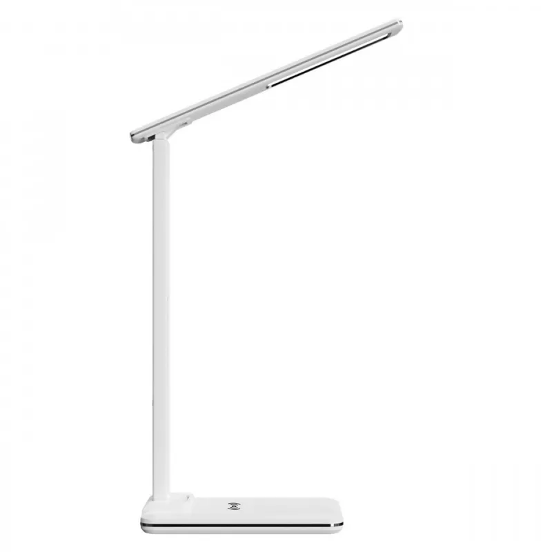 Media-Tech MT222 Leditou LED-Schreibtischlampe mit 15-W-Qi-Ladestation, Uhr, Wecker, Thermometer, weiß