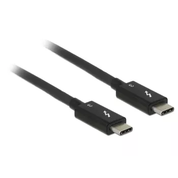 Delock 84844 Thunderbolt-3-USB-C-Kabel, Stecker auf Stecker, 40 Gbit/s, 5 A, 0,5 m, schwarz