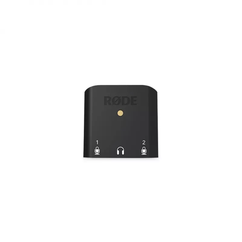 RØDE AI-Micro mobiles Audio-Interface, 2x 3,5-mm-TRS/TRRS-Eingänge, 3,5-mm-Kopfhörerausgang, USB-C, schwarz