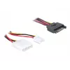 DeLOCK 65227 Y-Stromkabel SATA 15-Pin auf 4-Pin Molex + Floppy, 30 cm