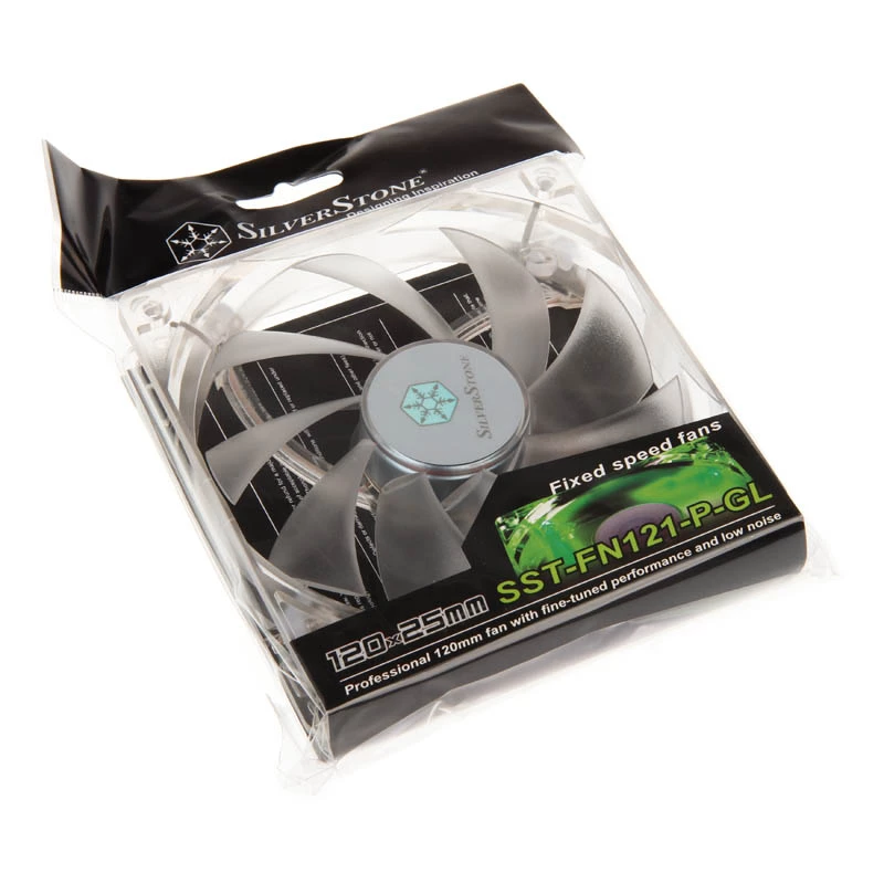 SilverStone SST-FN121-P-GL 120-mm-Gehäuselüfter mit grüner LED