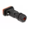 DeLOCK D-Sub 9-polig Male IP67 wasserdicht Anschlussstecker schwarz orange
