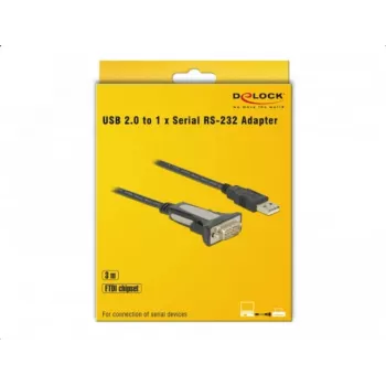 DELOCK Adapter USB 2.0 Typ-A zu 1 x Seriell RS-232 DB9 3 m