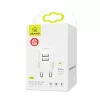 USAMS US-CC080 T20 rundes Reiseladegerät, 2x USB, 5 V 2,1 A, 10 W, weiß