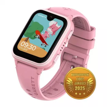 Smartwatch Garett Kids Vibe Ai 4G pink mit GPS-Tracking und wasserdichtem Design