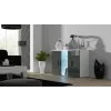 Sideboard cama meble SOHO S7, 120 cm, weiß/grau Hochglanz, 3 Türen, 4 Einlegeböden