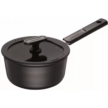 Fiskars Hard Face Stielkasserolle 2,5 l mit Deckel, Antihaftbeschichtung
