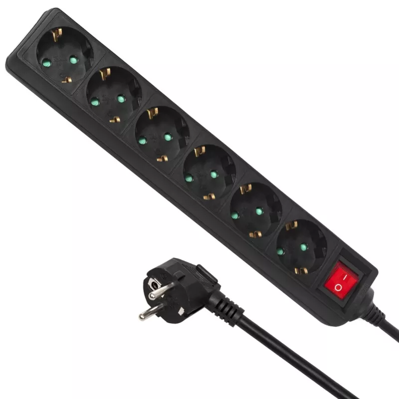 Steckdosenleiste MACLEAN MCE195G 6-fach, 5 m Kabel, schwarz