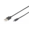 Assmann USB-Verbindungskabel, Typ A - Micro B, M/M, 1,0 m, USB 2.0 kompatibel, UL, schwarz (AK-300127-010-S)