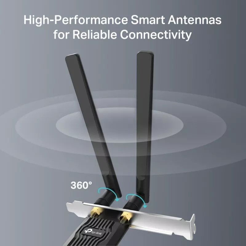 Wi‑Fi 6 Bluetooth PCIe Adapter TP‑LINK Archer TX10E AX900 — PCIe‑Karte, AX900 Wi‑Fi 6, Bluetooth
