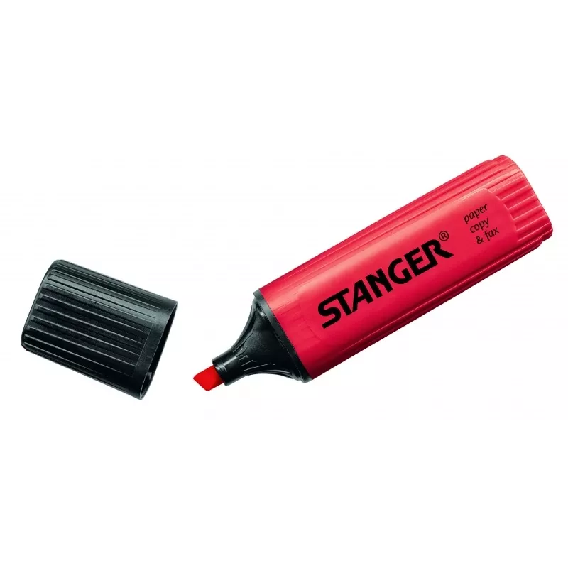 STANGER Textmarker, 1-5 mm, rot, Box 10 Stück 180003000