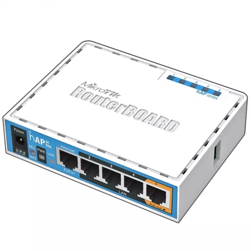 Mikrotik HAP ac lite 733 Mbit/s Weiß Power over Ethernet (PoE)