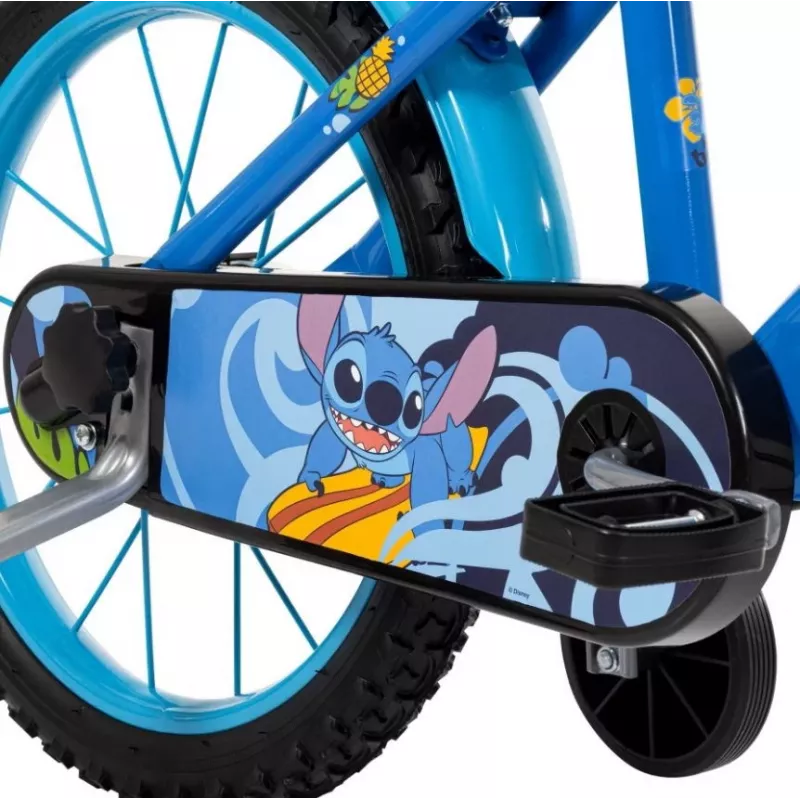 Kinderfahrrad HUFFY Disney Stitch 16 Zoll mit Stützrädern, Rücktrittbremse