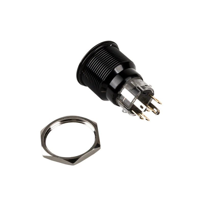 DimasTech vandalismusgeschützter Drucktaster 22 mm Blackline Dot RGB PD223