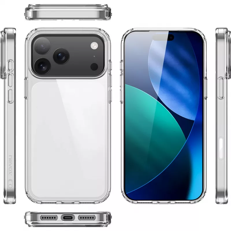 Nevox StyleShell SHOCKFlex Hülle für iPhone 17 Pro, Transparent