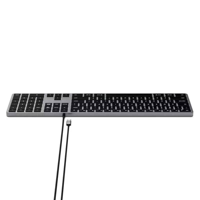 Satechi schlank W3 Tastatur USB-C mit Ziffernblock (Space Gray)