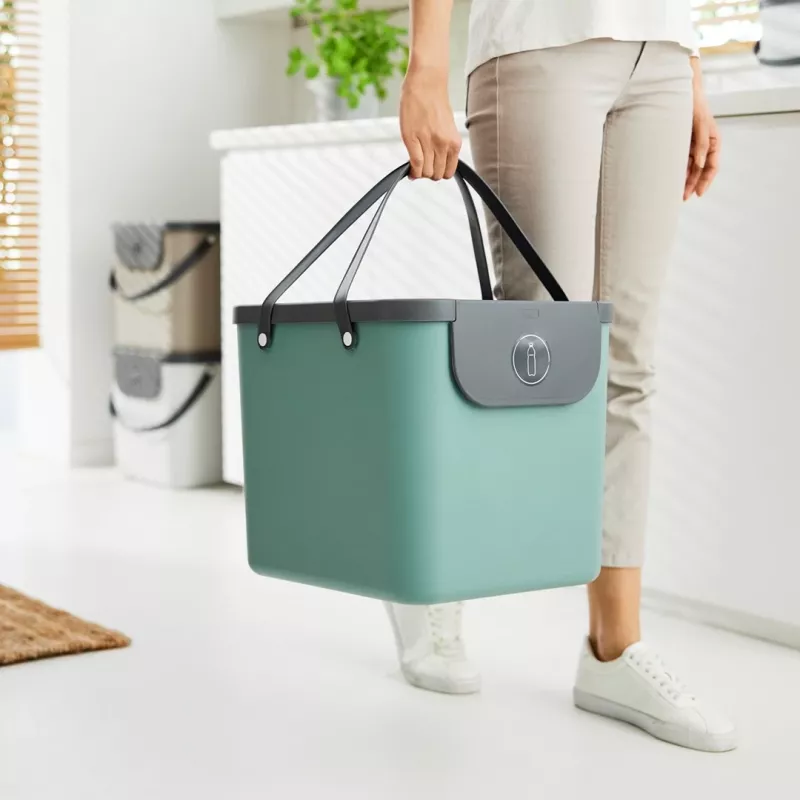 Rotho Albula Abfalltrennbehälter, 40 l, grün