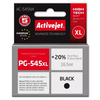 ActiveJet AC-545NX Schwarz kompatible Pigmenttinte, ersetzt Canon PG-545XL, hohe Reichweite 16,5 ml