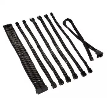 Kabel-/Adapter-Kit Kolink Core Pro gesleevte Kabelverlängerung 12V-2x6 Typ 2 – Tiefschwarz/Gunmetal