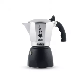 Bialetti Brikka Moka-Kanne 0,1 L Schwarz, Edelstahl