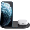 Ladegerät Kabellose Dockingstation 2in1 QI 10W/USB-C/LED schwarz