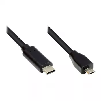 Good Connections USB2.0-Kabel Micro B-C schwarz 0,5m