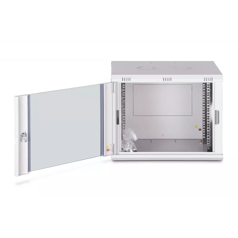 Wandmontiertes 9U-Rack-Gehäuse DIGITUS Dynamic-N DN-37104, 600 x 450 mm, IP20, Schlüsselschloss, unmontiert