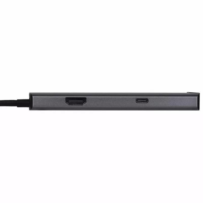 Unitek H1112F aktiver USB-C-Hub, 6 Ports, 5 Gbit/s, HDMI 4K@30Hz, RJ-45, 2x USB-A, 2x USB-C, PD 100 W, Aluminium, grau