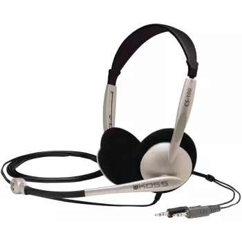 Koss CS100 Kabelgebundene On-Ear-Kopfhörer mit Mikrofon, Schwarz/Gold