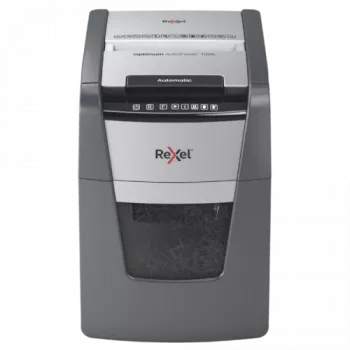 Rexel Optimum AutoFeed+ 100X Aktenvernichter, P-4 Partikelschnitt 4x28 mm, 100 Blatt, 34-l-Behälter