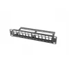 Lanberg PPKS-9112-B Leer-Patchpanel 12 Ports 1U 10 Zoll mit Keystone-Organizer, Schwarz