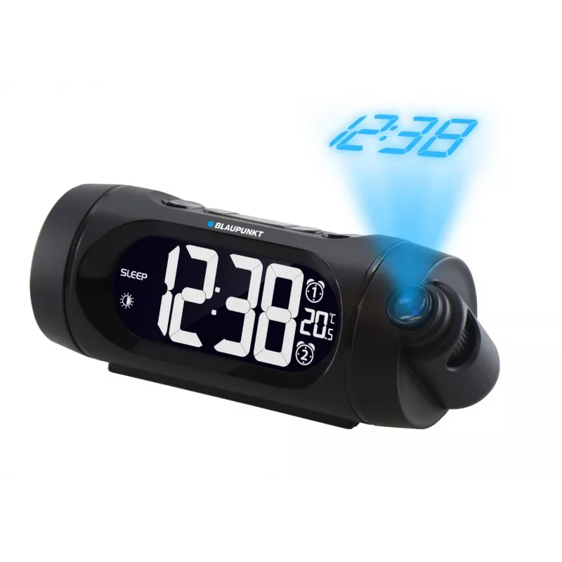 Blaupunkt CRP9BK Radiowecker, FM PLL, Projektor, 2 Weckzeiten, USB-Ladefunktion, Innentemperatur, Schwarz