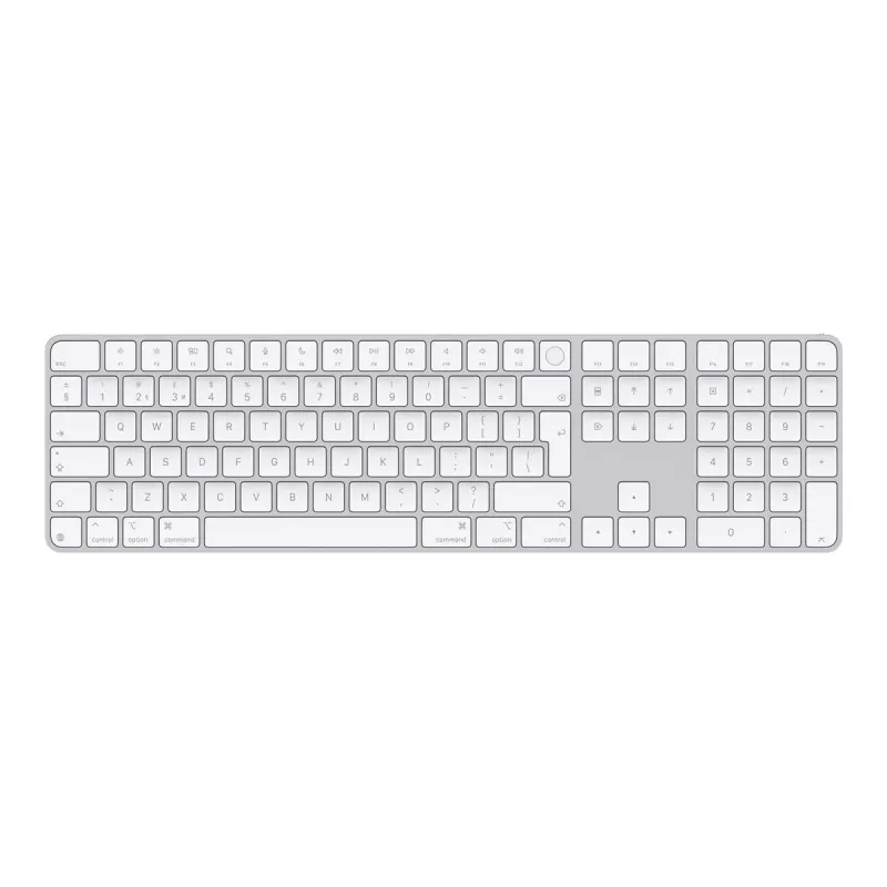 Apple Magic Keyboard mit Touch ID und Numerikblock, UK English, Weiß (MXK73B/A)