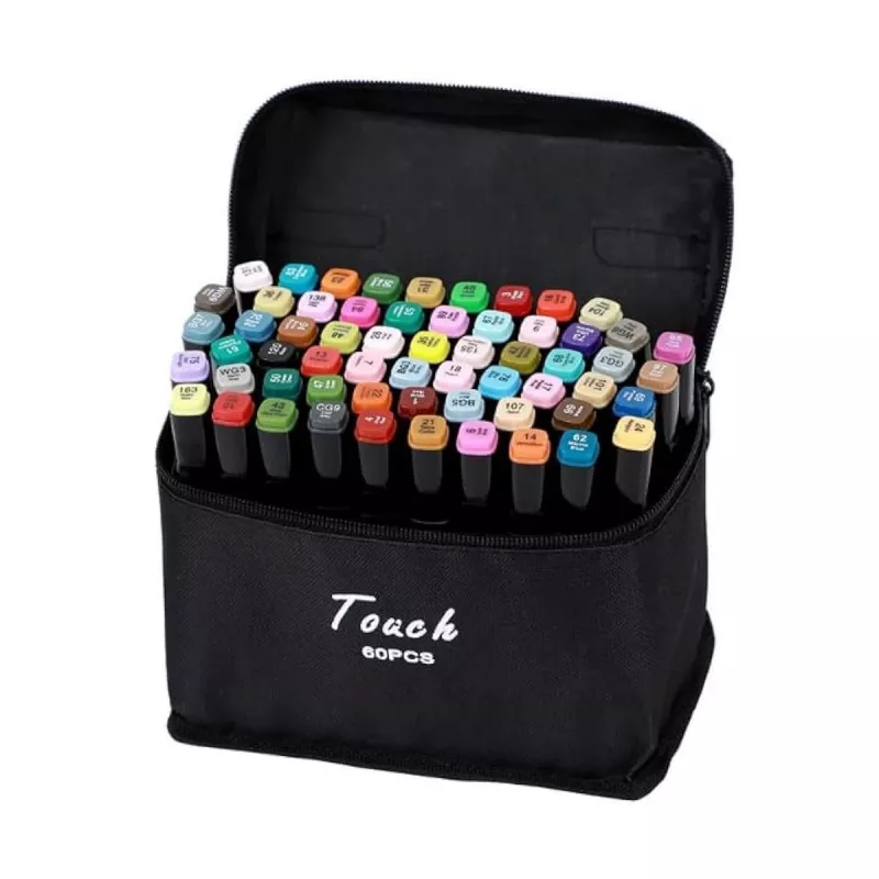 Extralink Alkoholmarker-Set, 60 Farben, Doppelspitzen